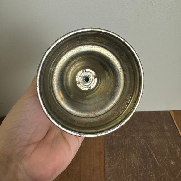 Vintage Hong Kong Metal Blue Glass Frosted‎ Hurricane Shade 10 inch Oil Lamp - Picture 7 of 11